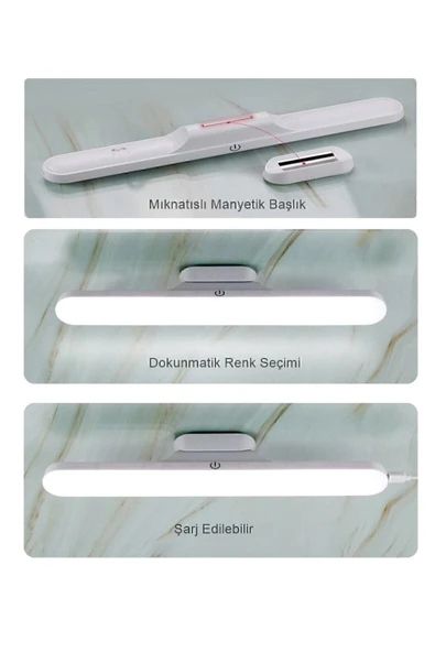 Cata Mıknatıslı Şarjlı Led Işık Micro Usb Şarjlı Kablosuz Led Lamba 3 Kademeli Martı Aplik ürün görseli 1