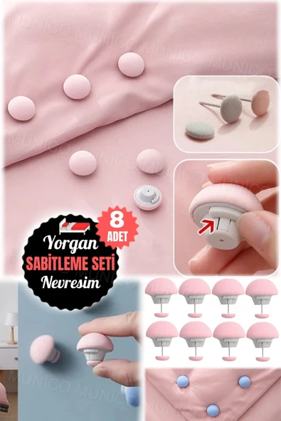 MİNTOLA 8 Adet Yorgan Battaniye Kenar Kapak Raptiye Klip Tutucu Mantar Yorgan Standı Battaniye Klipsi kaymaz ürün görseli 1