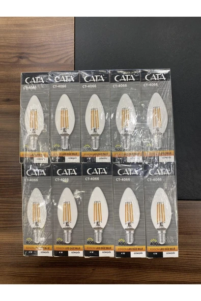 Cata 4w Flamanlı Şeffaf Led Buji Ampul Ct-4066 - Günışığı 10 Lu Paket ürün görseli 1