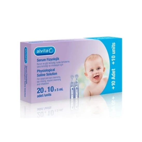 Alvita Serum Fizyolojik 5 Ml X 30 Flakon (SKT:02/2028) ürün görseli 1