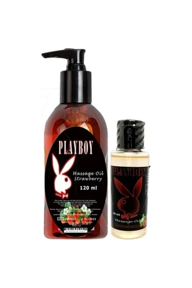 Xlan Playboy Aromaterapi Çilek Massage Oil 120 ml Çilek Aromalı Massage Vücut Masaj Yağı 50 ml ürün görseli 1