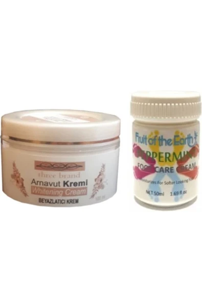 Xlan Hintohu Three Brand 100ML Arnavut Aklık Kremi+Foot Care Cream 50ML Ayak Bakım Kremi Nane Ferahlığı ürün görseli 1