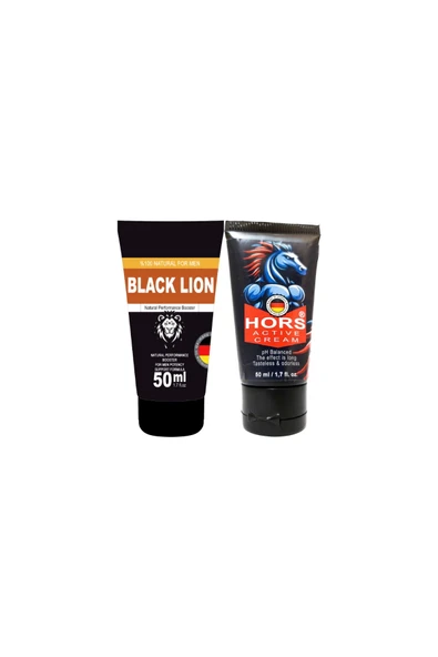 Xlan Black Lion Booster 50 ml + Hors Active Cream 50 ml / Erkeklere Özel Katılaştırıcı Krem Seti ürün görseli 1