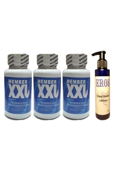 Xlan Member Xxl Erkeklere Özel 60li 3 Adet Eros Natural Personal Lubricant 125ml Lubricant Jel ürün görseli 1