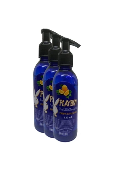 Xlan Playboy Pure Edible Massage Oil 120ml Portakal Aromalı Masaj Yağı 3 Adet ürün görseli 1