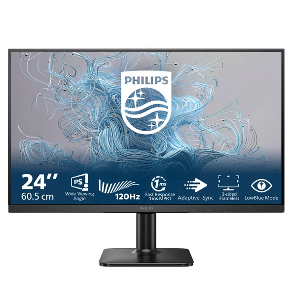 PHILIPS 24E2N1110 23.8" 1ms 120Hz FullHD LED IPS Siyah Monitör ürün görseli 1