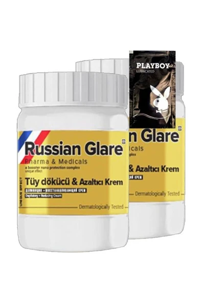 Xlan Playboy Rusian Glare Tüy Dökücü Azaltıcı Krem Nano 2'li x 50 ml Rus Merhemi + Yanında Jel ürün görseli 1
