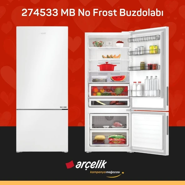 ARÇELİK 274533 MB Alttan Donduruculu Buzdolabı ürün görseli 1