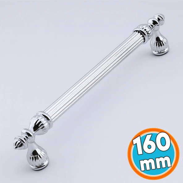 Mobilya Mutfak Dolabı Çekmece Dolap Kulpları Kapak Kulpu Kulbu Krom Renk 160 mm Metal Kulp ürün görseli 1