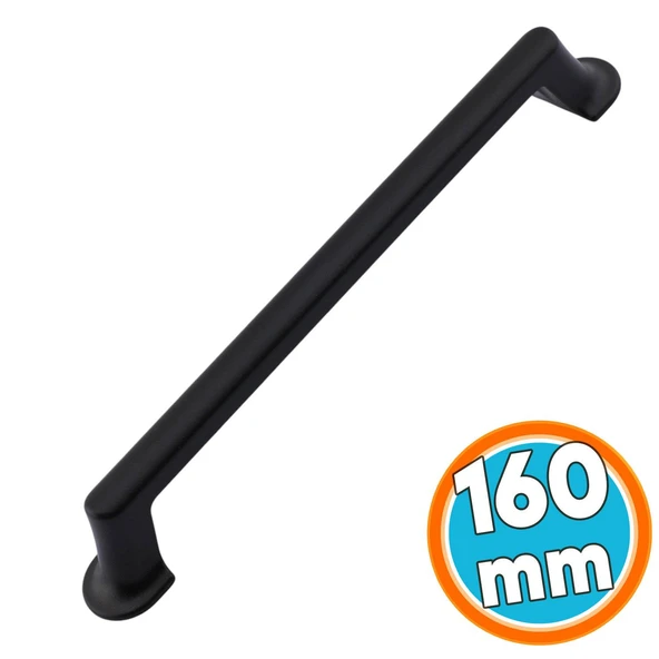 Mobilya Mutfak Dolabı Çekmece Dolap Kapak Kulpu Düz Metal Kulpları Kulbu Kulpu 160 Mm Siyah ürün görseli 1