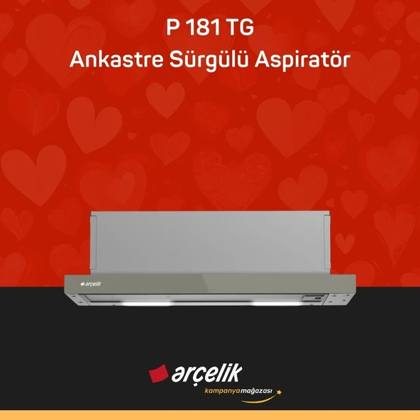 ARÇELİK P 181 TG Ankastre Sürgülü Aspiratör ürün görseli 1