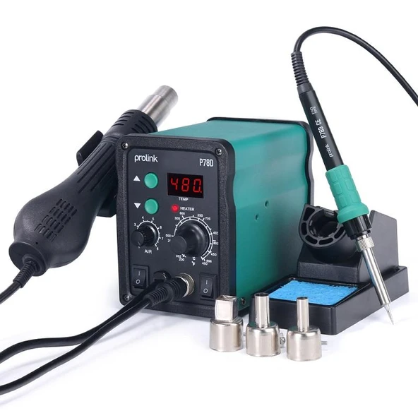 Prolink P78D Dijital Isı Ayarlı Hava Üfleme ve Havya İstasyonu P-78 D 740w (878D) ürün görseli 1