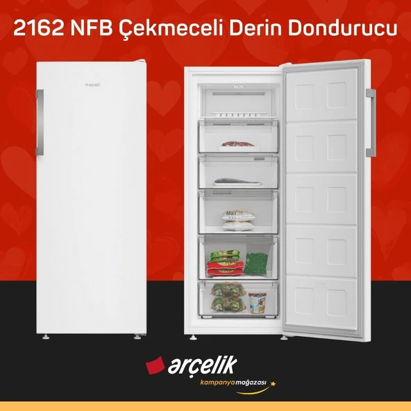 ARÇELİK 2162 NFB 6 Bölmeli Derin Dondurucu ürün görseli 1
