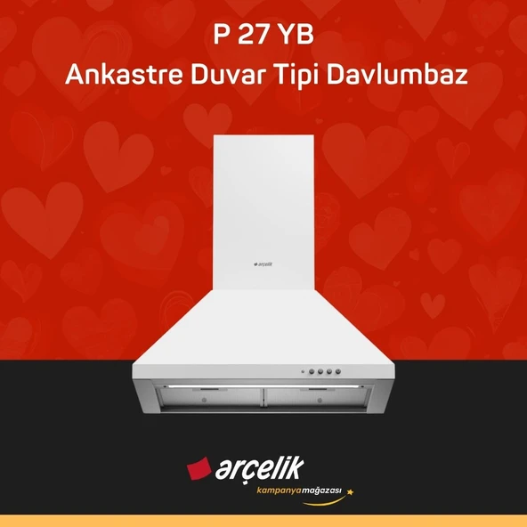 ARÇELİK P 27 YB Ankastre Duvar Tipi Davlumbaz ürün görseli 1