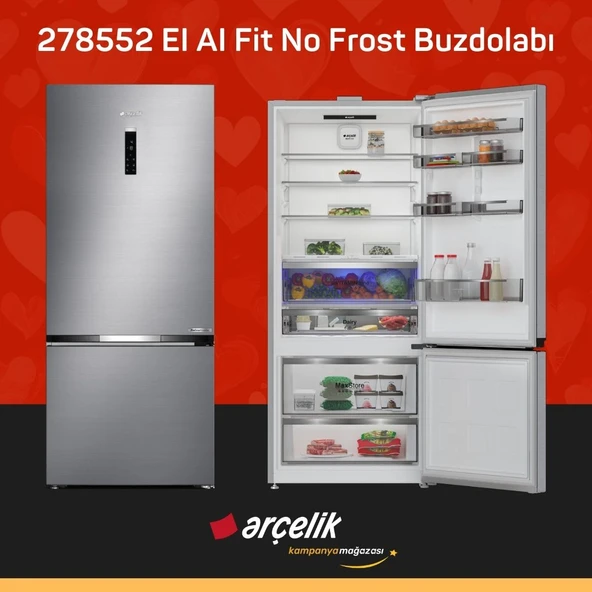 ARÇELİK 278552 EI AI Fit Yapay Zeka Teknolojili Alttan Donduruculu Buzdolabı ürün görseli 1