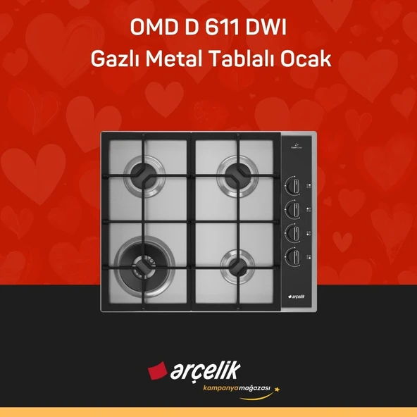 ARÇELİK OMD D 611 DWI Gazlı Metal Tablalı Ocak ürün görseli 1
