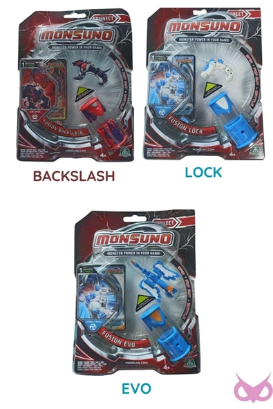 MONSUNO Lisanslı 3’lü Fusion Figür Seti – Backslash, Lock, Evo ürün görseli 1