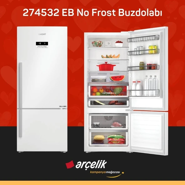 ARÇELİK 274532 EB Alttan Donduruculu Buzdolabı ürün görseli 1