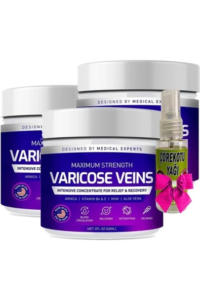 Xlan Varicose Veins Purple Bakım Kremi 100 ml x 3 adet + Çörek Otu Yağı 30 ml ürün görseli 1