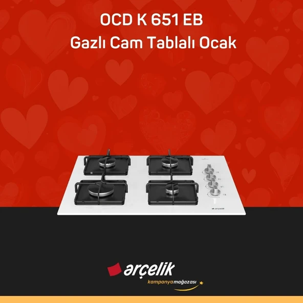 ARÇELİK OCD K 651 EB Gazlı Cam Tablalı Ocak - Resim 2