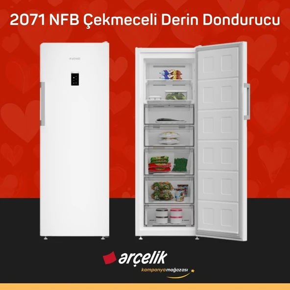 ARÇELİK 2071 NFB 7 Bölmeli Derin Dondurucu ürün görseli 1