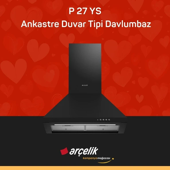 ARÇELİK P 27 YS Ankastre Duvar Tipi Davlumbaz ürün görseli 1