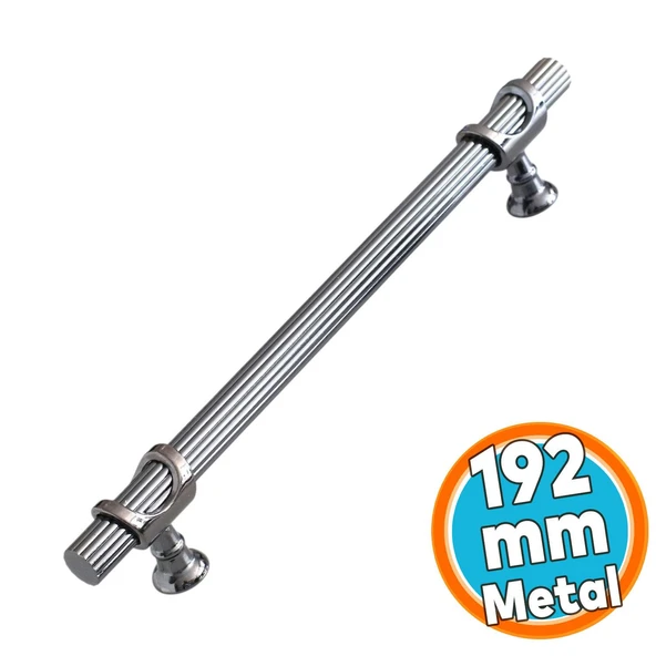 Mobilya Mutfak Dolap Kapak Çekmece Dolabı Kulpları Kulbu Kulpu Füme Metal Kulp 192 mm-19.2 cm ürün görseli 1