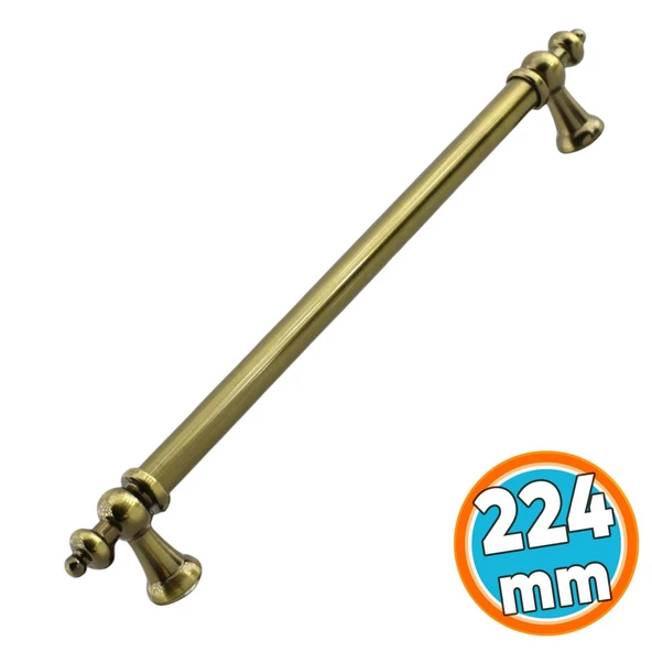 Mobilya Çekmece Mutfak Dolabı Dolap Kapak Kulpları Kulb Kulpu Metal Antik Sarı Kulp 224 mm ürün görseli 1