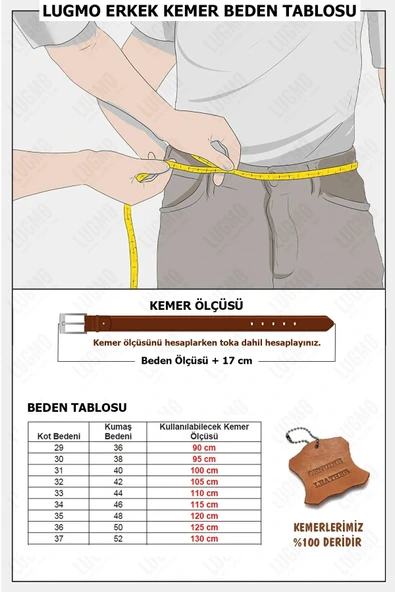 Hakiki Deri Kemer Siyah 4,5 cm - Resim 3