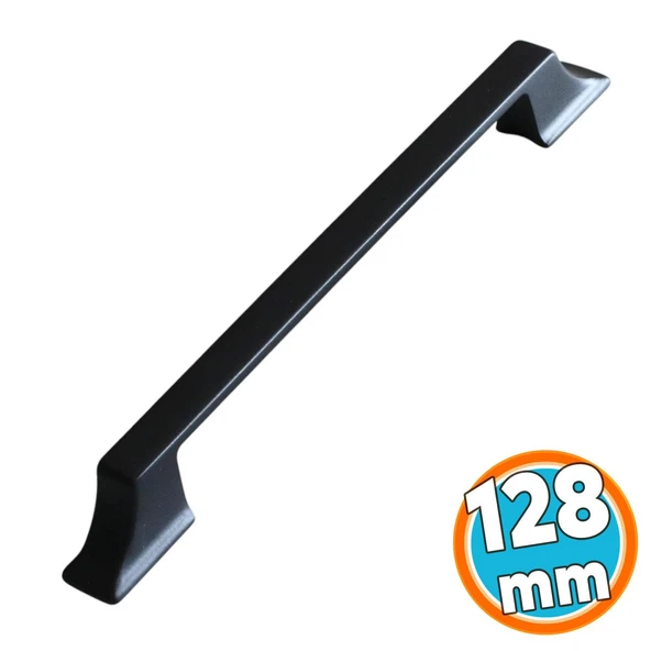 Mobilya Mutfak Dolabı Çekmece Dolap Kulpları Kapak Kulpu Kulbu Metal 128 mm (12,8 cm) Siyah Kulp ürün görseli 1