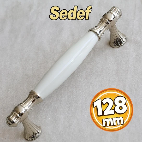 Mobilya Çekmece Dolap Mutfak Dolabı Kapak Kulbu Kulpları Kulpu Gerçek Sedef Kulpu Beyaz 128 Mm ürün görseli 1