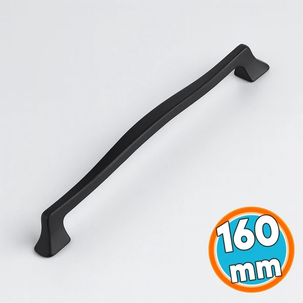 Mobilya Çekmece Mutfak Dolabı Dolap Kulpları Kulbu Kulpu Siyah Siyah Metal Kulp 160 mm -16 cm ürün görseli 1