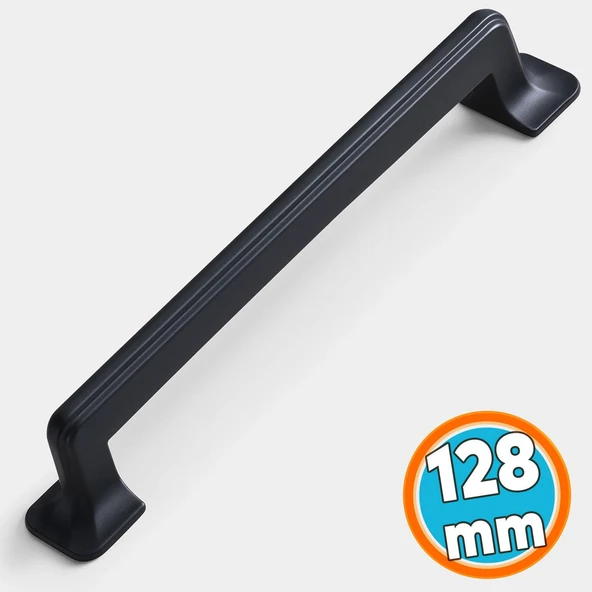 Mobilya Çekmece Mutfak Dolabı Dolap Kapak Kulpları Kulbu Kulpu Siyah Metal 128 mm-12.8 cm ürün görseli 1
