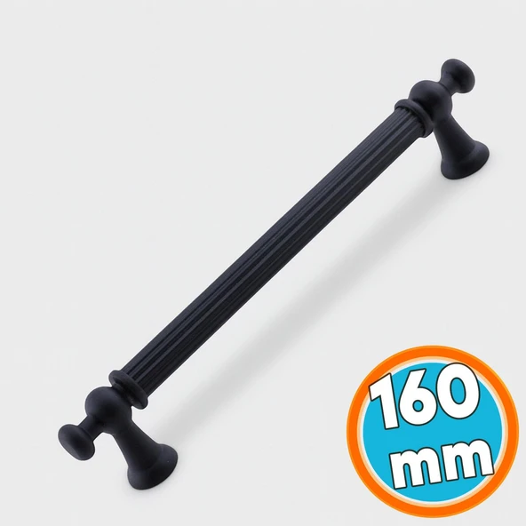 Mobilya Çekmece Mutfak Dolabı Dolap Kapak Kulpları Kulb Kulpu Siyah Metal Kulp 160 mm ürün görseli 1