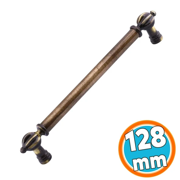 Mobilya Çekmece Mutfak Dolabı Dolap Kulpları Kulb Kulpu Metal Eskitme Antik Sarı Kulp 128 mm ürün görseli 1