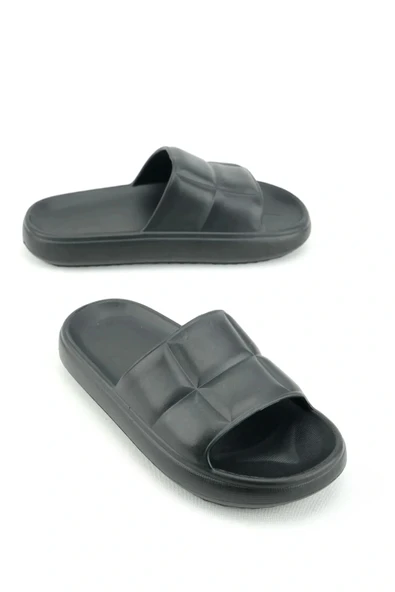 Kareli Yumuşak Tabanlı Unisex Slide Bahçe Plaj Havuz Deniz Yazlık Günlük Terlik ürün görseli 1