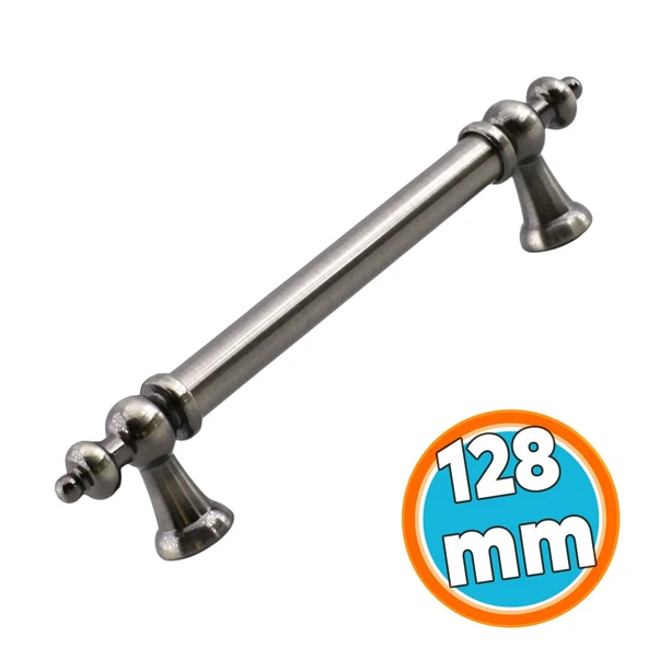 Mobilya Çekmece Mutfak Dolabı Dolap Kapak Kulpları Kulb Kulpu Antik Nikel Metal Kulp 128 mm ürün görseli 1