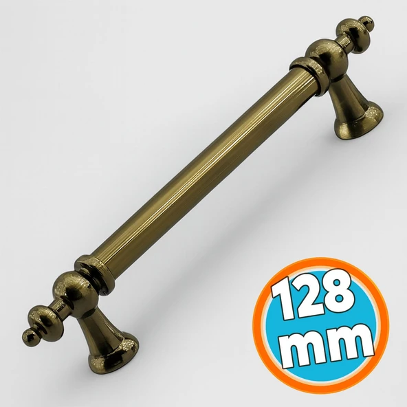 Mobilya Çekmece Mutfak Dolabı Dolap Kapak Kulb Kulpu Metal Antik Sarı Kulp 128 mm 12.8 cm ürün görseli 1