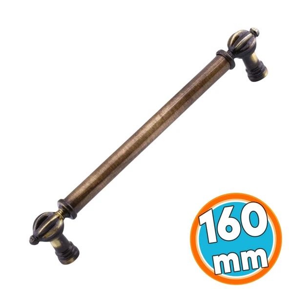 Mobilya Çekmece Mutfak Dolabı Dolap Kulpları Kulb Kulpu Metal Eskitme Antik Sarı Kulp 160 mm ürün görseli 1