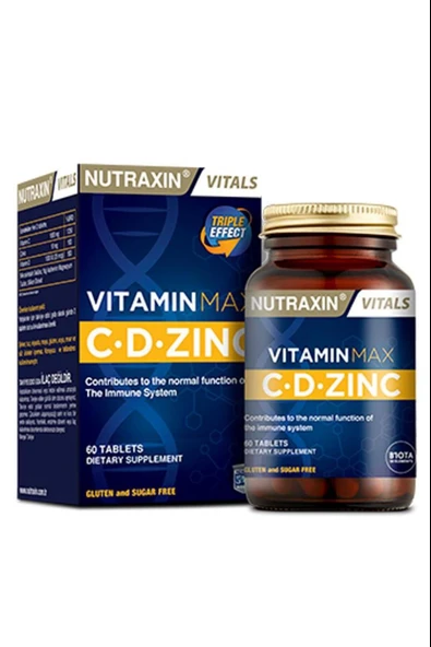 Nutraxin Vitamin Max C + D Zinc 60 Tablet ürün görseli 1