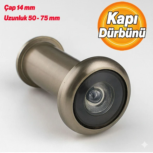 KALİTE Kapı Dürbünü Saten 50-75 mm 14 mm Delik Çapı Güvenlik Gözetleme Aparatı Metal Gövde ürün görseli 1