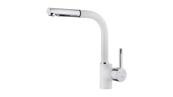 TEKA ARK 938 BEYAZ KROM SPİRALLİ MUTFAK EVYE BATARYASI ürün görseli 1