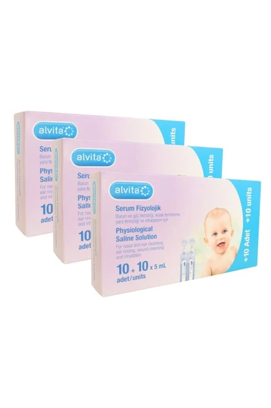 Alvita Serum Fizyolojik 5 Ml X 30 Flakon 3'Lü PAKET (SKT:02/2028) ürün görseli 1