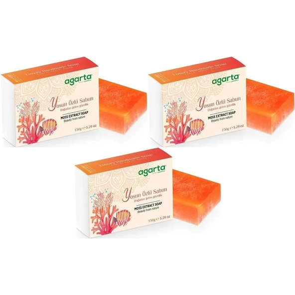 Agarta El Yapımı Doğal Sabun 150GR Yosun Özlü (3 Lü Set) ürün görseli 1