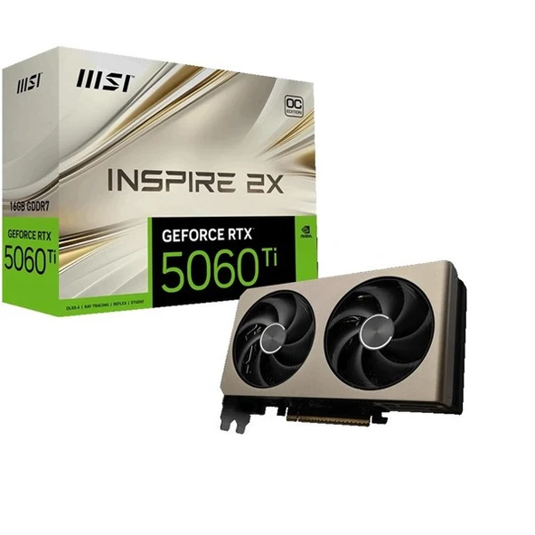 MSI 16GB RTX5060TI INSPIRE 2X OC GDDR7 128bit HDMI-DP PCIE 5.0 ürün görseli 1