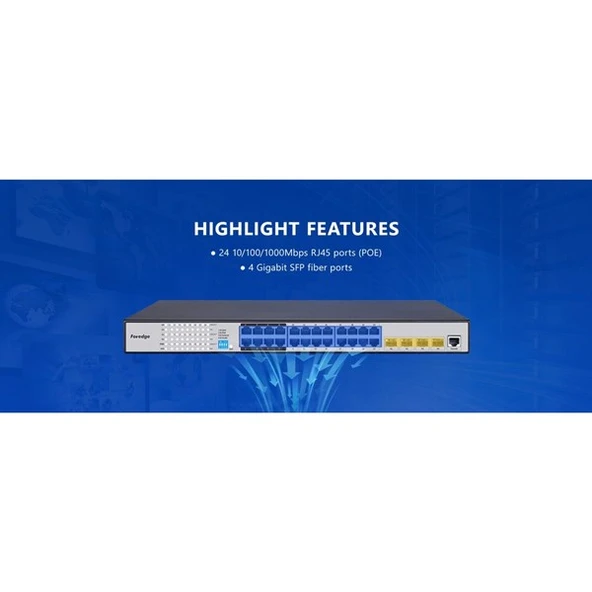 FOREDGE 24port S5700-24GP-4FR GIGABIT 4-SFP LAYER3 YÖNETİLEBİLİR SWITCH ürün görseli 1