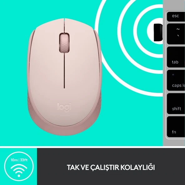 LOGITECH M171 Kablosuz Rose Mouse 910-006865 - Resim 6