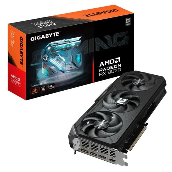 GIGABYTE 16GB RX9070 GAMING GV-R9070GAMING OC-16GD GDDR6 HDMI-DP PCIE 5.0 ürün görseli 1