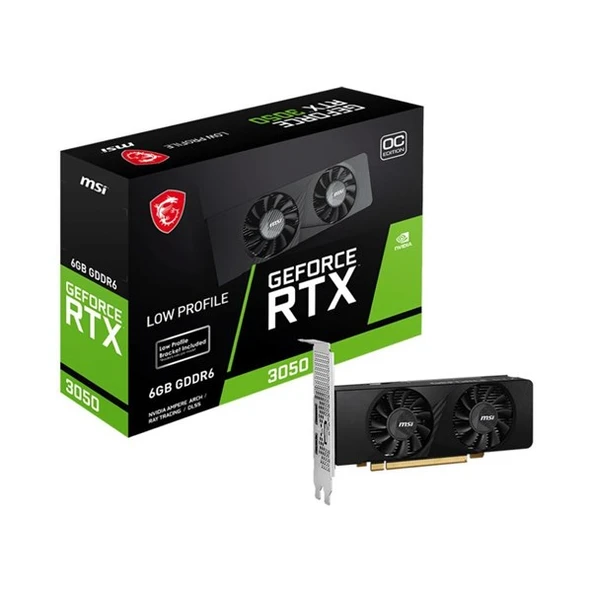 MSI 6GB RTX3050 LP E 6G OC GDDR6 96bit HDMI DP PCIe 4.0 Low Profile ürün görseli 1