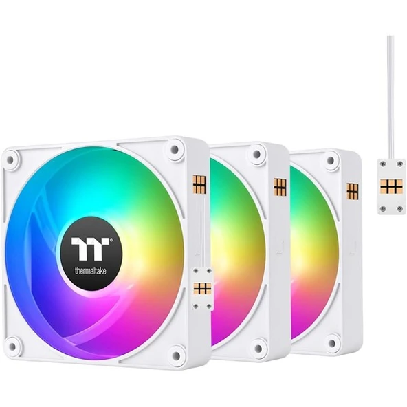 THERMALTAKE CT120 EX Beyaz Reverse CL-F194-PL12SW-A ARGB Manyetik Modüler Fan Kiti 3-lü paket ürün görseli 1